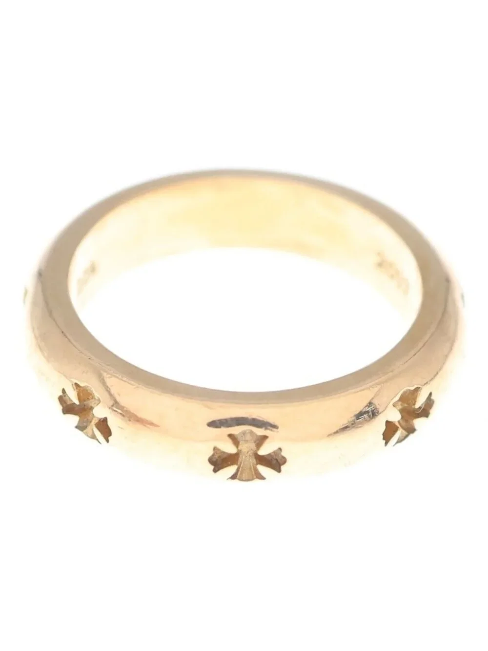 Chrome Hearts 22k Negative CH Plus Yellow Gold Ring